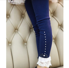 Children Girls Leggings Lace Rhinestone