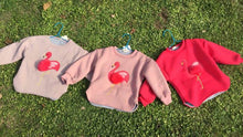 Girl Top Cute Flamingo Design O-neck