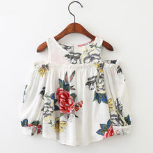 Children Clothing Girl Shirt Flowers Printed Long-Sleeved