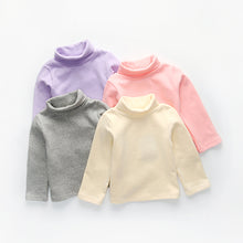 Girls Shirts Basic Turtleneck Long-sleeve