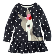 Girls Dress Cute Deer Long Sleeve