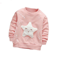 Girls Shirt Cartoon Long Sleeves Round Neck