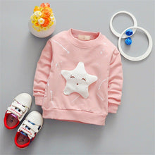 Girls Shirt Cartoon Long Sleeves Round Neck