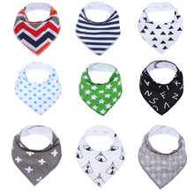 9Pcs/Lot Baby Bibs Kids Toddler Triangle Scarf