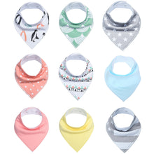 9Pcs/Lot Baby Bibs Kids Toddler Triangle Scarf