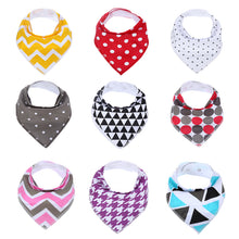 9Pcs/Lot Baby Bibs Kids Toddler Triangle Scarf