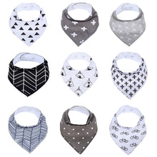 9Pcs/Lot Baby Bibs Kids Toddler Triangle Scarf