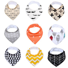 9Pcs/Lot Baby Bibs Kids Toddler Triangle Scarf