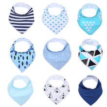 9Pcs/Lot Baby Bibs Kids Toddler Triangle Scarf