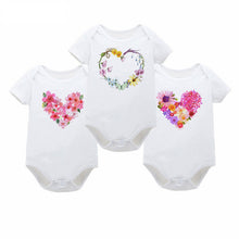 Floral Baby Girls Bodysuits Short Sleeve Newborn