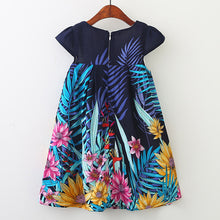 Girls Dress Sleeveless Floral Leaf Printed