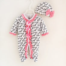 Baby Girl Bow Romper Footies 2PC Cute