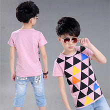 Kids Tees Boys and Girls Triangles Print