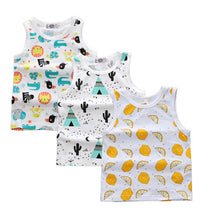 Toddler Tank Tops Cartoon Print 3Pieces/ lot