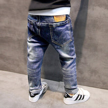 Boys Skinny Jeans Dark Blue Zipper Decor