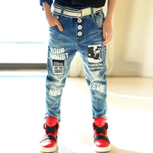 Boys Slim Fit Jeans Printed Decor