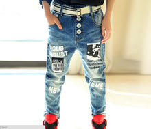 Boys Slim Fit Jeans Printed Decor