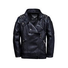 Kids Motorcycle Jacket, Boys Leather Jacket Rivet Decor