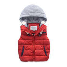 Kids Puffer Vest Hooded Patchwork