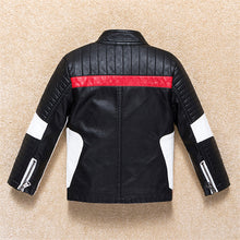 Boys Leather Jacket Outerwear Color Patch