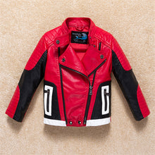 Boys Leather Jacket Outerwear Color Patch