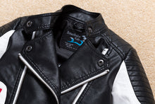 Boys Leather Jacket Outerwear Color Patch