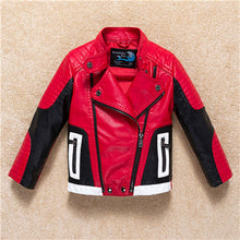 Boys Leather Jacket Outerwear Color Patch