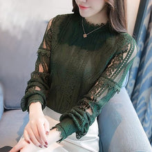 Women Green Lace Blouse (Plus Size)