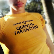 Women O-Neck Letter Print Yellow Crop Top