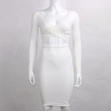 Women Long Sleeve Bandage Midi Pencil Dress