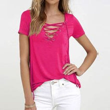 Women V Neck Blouses Short Sleeve - Plus Size