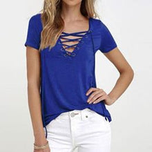Women V Neck Blouses Short Sleeve - Plus Size
