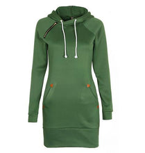 Women Hooded Mini Dress with Pocket