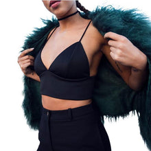 Women Black Solid Fitness Bralet