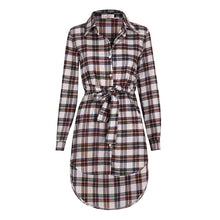 Women Plaid Shirt Dress