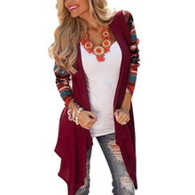 Women Long Sleeve Stripe Casual Cardigan