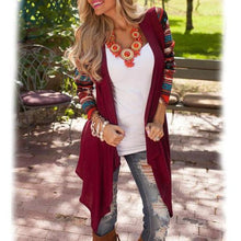 Women Long Sleeve Stripe Casual Cardigan