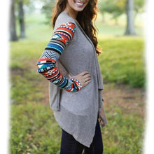 Women Long Sleeve Stripe Casual Cardigan
