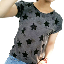 Women Star Printed Casual T-shirt (Plus Size)