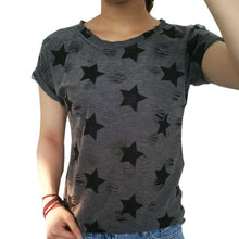 Women Star Printed Casual T-shirt (Plus Size)