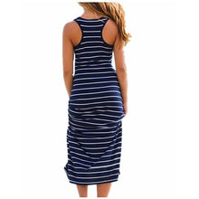 Women Plus Size Maxi Dress - Striped Boho