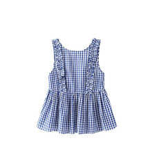 Women Sweet Ruffles Plaid Shirt