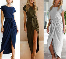 Women O-neck Short Sleeve Dress