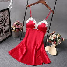 Women Sexy Silk Floral Nightgown