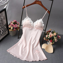 Women Sexy Silk Floral Nightgown