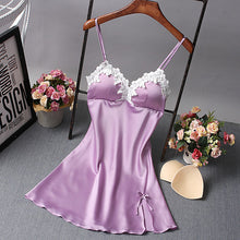 Women Sexy Silk Floral Nightgown