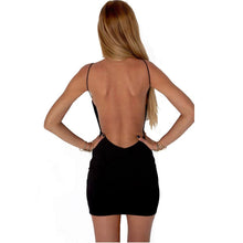 Women Spaghetti Strap Black Sexy Dress