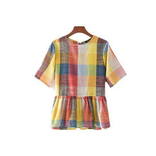 Women Sweet Colorful Plaid Shirt