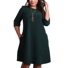 Women L-6XL Dress Office With Pockets