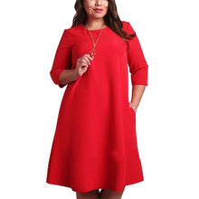 Women L-6XL Dress Office With Pockets